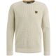 Pme legend r-neck cotton rib melee knit bone white