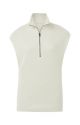 Yaya sleeveless sweater with zip collar wool white