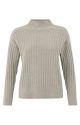 Yaya sweater rib stitch high neckline taupe grey