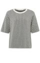 Yaya jacquard knitted t-shirt chalk white dessin