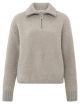 Yaya boucle sweater with rib details dove gray