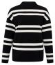 Yaya block stripe sweater high neckline black