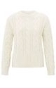 YAYA  ribbed top r-neck shoulder pads chalk white