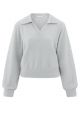 YAYA polo sweater light grey melange