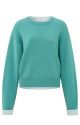 YAYA sweater contrast color inside lagoon blue