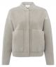 Yaya knitted bomber jacket nubuck detail dove gray