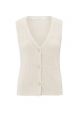 YAYA knitted rib stitch gilet nature melamge