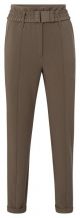 Yaya woven high waist trousers with belt brown