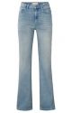 Yaya wide leg loose denim zip fly blue denim