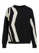 Object objray lo l/s knit pullover black sandshell