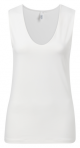 Yaya round V-neck singlet off white