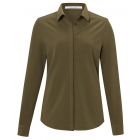 Yaya jersey cotton blend shirt dark army green