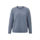 Yaya l/s ribbed sweater r-neck wind blue