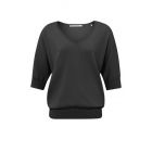 Yaya double v-neck sweater anthracite