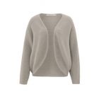 YAYA  fluffy rib bolero ls dark sand melange