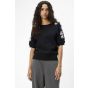 Object objrashia knit 2/4 re pullover black