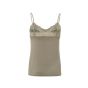 YAYA lace strappy top jersey body teak green