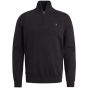 Cast iron half zip collar cotton stretch black