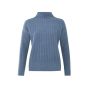 Yaya sweater rib stitch high neckline wind blue