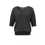 Yaya double v-neck sweater anthracite