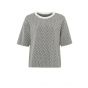 Yaya jacquard knitted t-shirt chalk white dessin