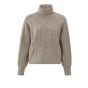 YAYA turtle neck cable sweater ls moon rock drak s