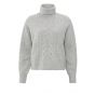 YAYA turtle neck cable sweater ls medium grey mela