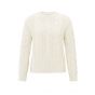 YAYA  ribbed top r-neck shoulder pads chalk white