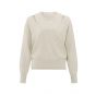 YAYA sweater deep r-neck whit top light beige