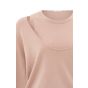 YAYA sweater deepr-neck with top dusty pink