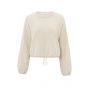 YAYA sweater with cord at bottom light beige mel.