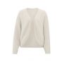 YAYA  fluffy rib bolero ls off white melange