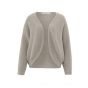 YAYA  fluffy rib bolero ls dark sand melange