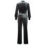 YAYA jersey velours wide leg jumpsuit metal grey