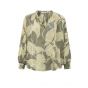 YAYA v-neck woven print top light green