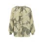 YAYA v-neck woven print top light green