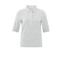 Yaya fine rib jersey polo top medium grey