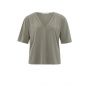 YAYA t-shirt with tape neckline modal army green