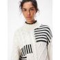 Object objruby re l/s knit pullover white sand