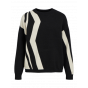 Object objray lo l/s knit pullover black sandshell