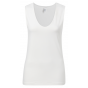 Yaya round V-neck singlet off white