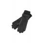 Yaya leather gloves with knitted cufs black