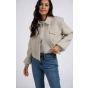 Yaya wool mix jacket padded shoulders gray