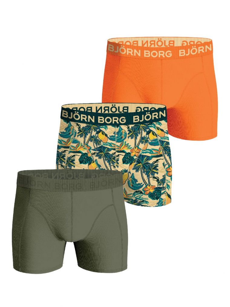 Bjorn Borg cotton stretch boxer 3p oranje groen
