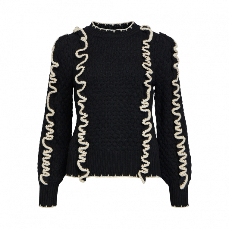 Object objyaa l/s knit pullover rep black