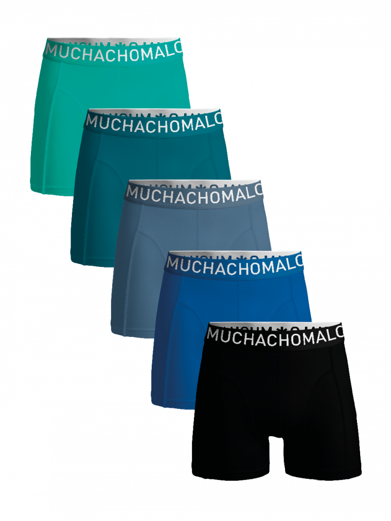 Muchachomalo 5-pack light cotton solid black/blue