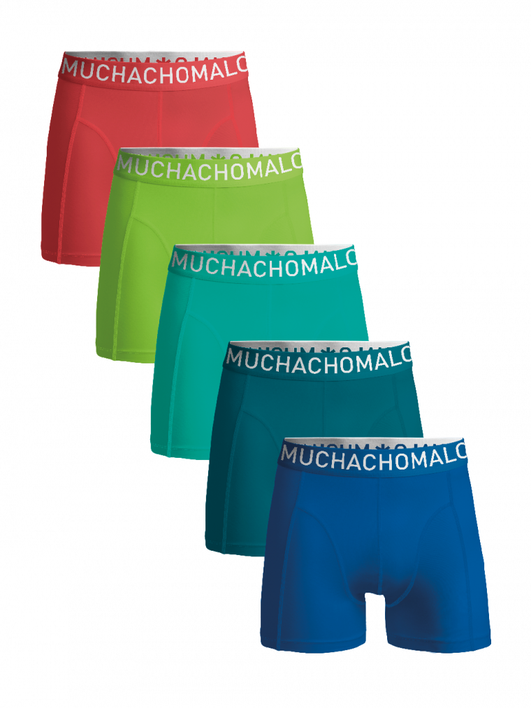 Muchachomalo 5-pack light cotton solid blue/green