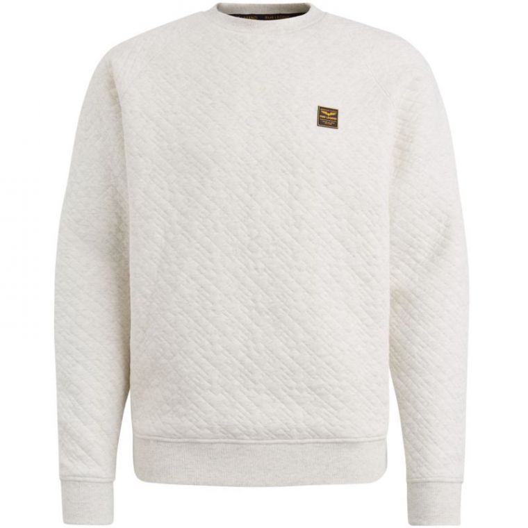 Pme legend crewneck cable jacquard sweat white