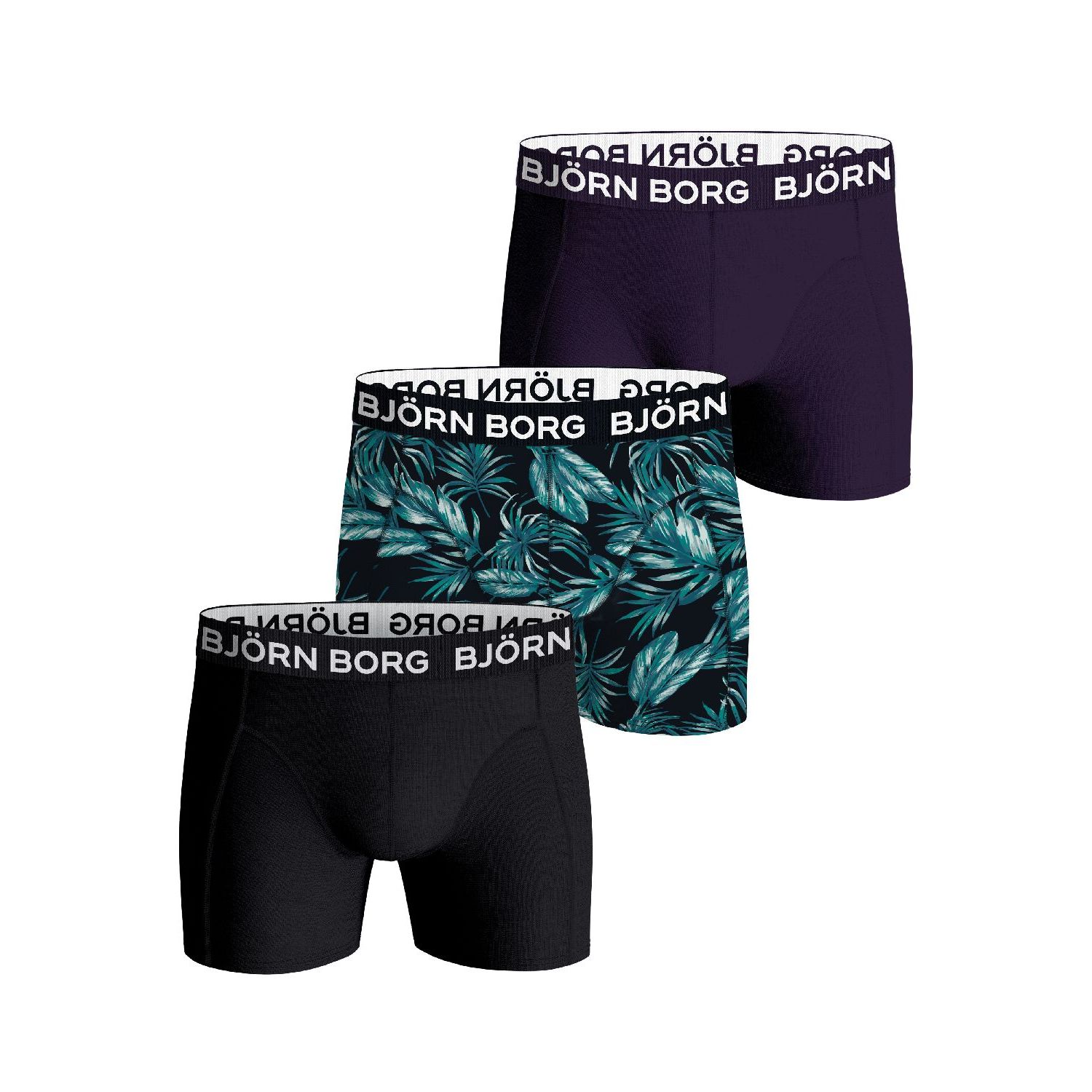 Bjorn Borg cotton stretch boxer 3p zwart blauw