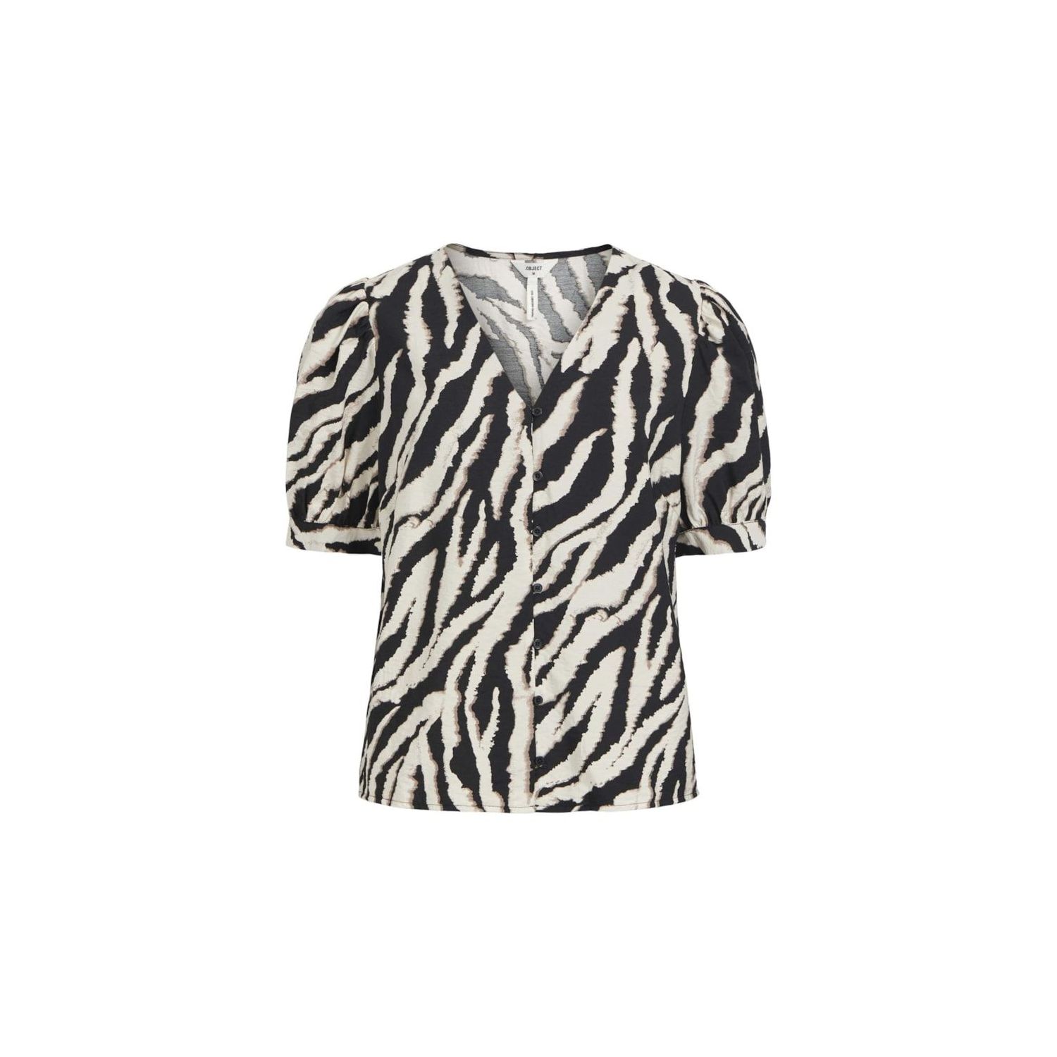 Object objjacira s/s v-neck top noos sand zebra